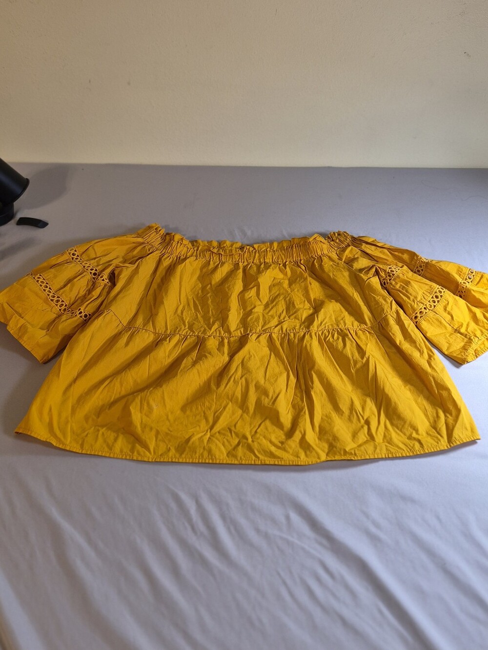 A New Day Women's Yellow Ruffled High-Waist Top